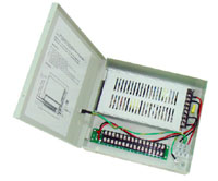 Strmforsyning 12V 8Ah, metalskab, 16-kanals skrueterminal