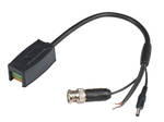 Video Power Data Transciever (balun), BNC-han, DC-hun, 2-pin til