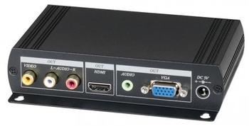 Converter, Hi-Res, video til VGA+HDMI, RCA in, VGA og HDMI out,